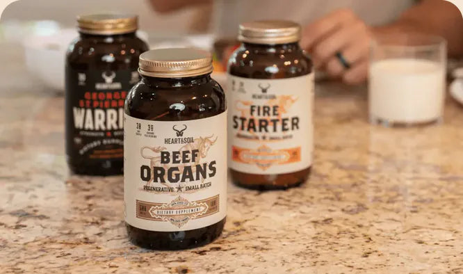 Heart & Soil supplements and merchandise